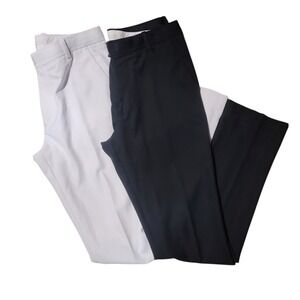 2 pr G/FORE TOUR 5 POCKET 4-WAY STRETCH STRAIGHT LEG PANT Mens 32x34 Black White